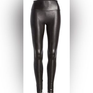 SPANX Faux Leather Black Leggings Size XL. Runs Small At Least One Size!!! NWT